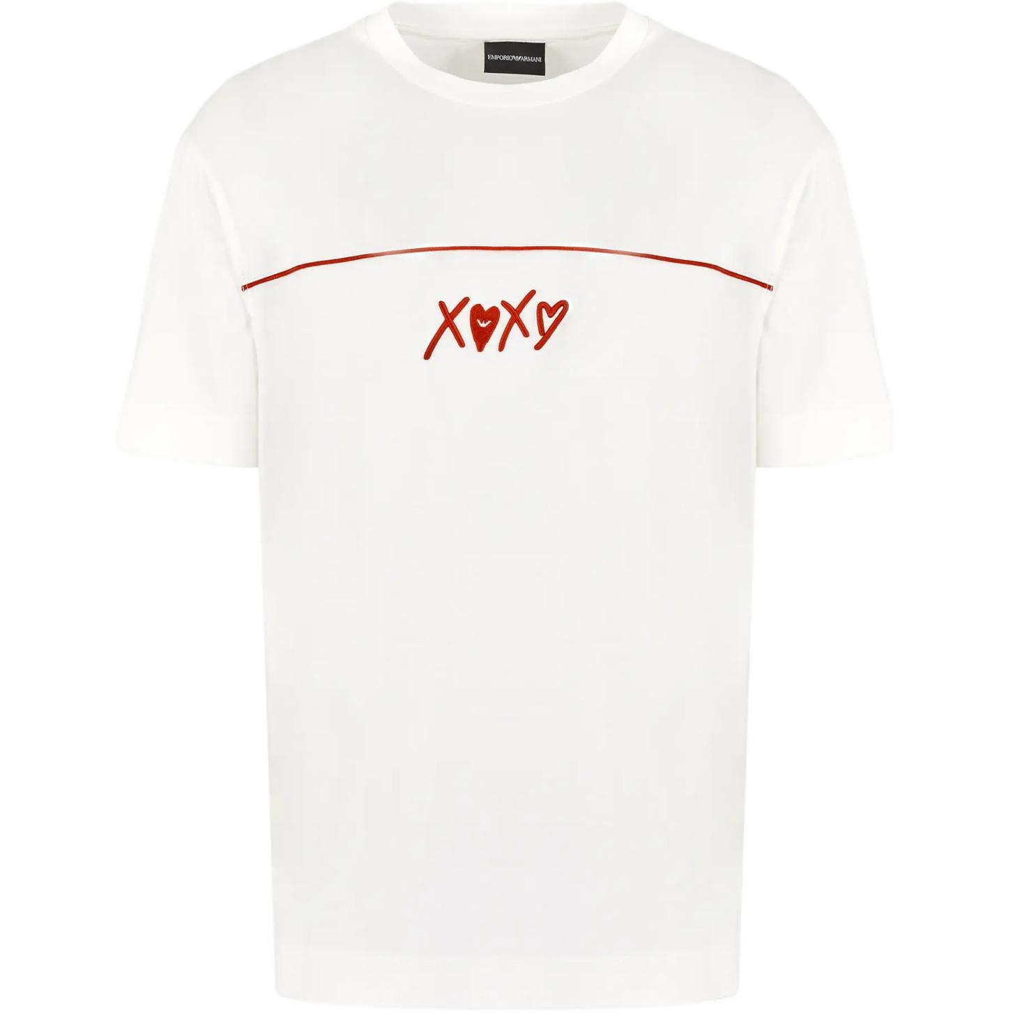 

Emporio Armani FW24 Pattern Embroidered Crew Neck Pullover Short Sleeve T-Shirt Men Tops White EM000131-AF10761-U0003 M