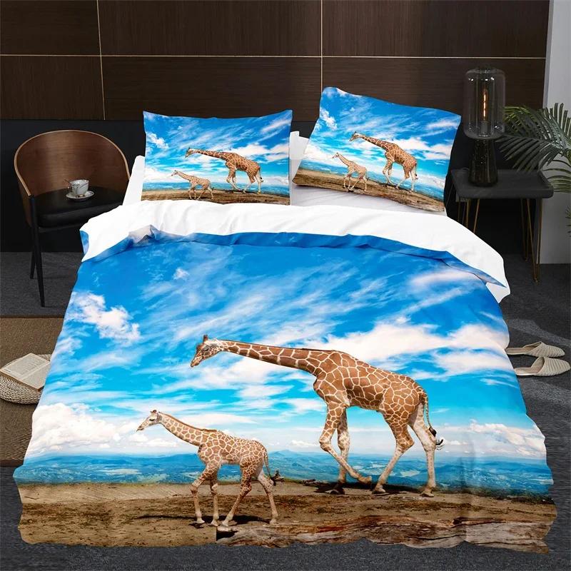 Comforter Giraffe Twin Full Microfiber Safari Animal Comforter Tropical Jungle Giraffes Bedding Set For Girls Boys Room