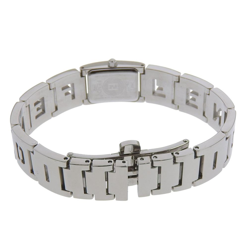 Fendi Logo Watches 3150L SilverDial Stainless Steel Quartz Analog Display Women Used