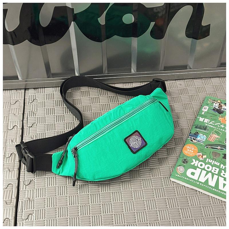 

Casual messenger bag fashionable solid color nylon messenger fanny pack large capacity men s and women s shoulder bag daily breast bag women s бирюзовый