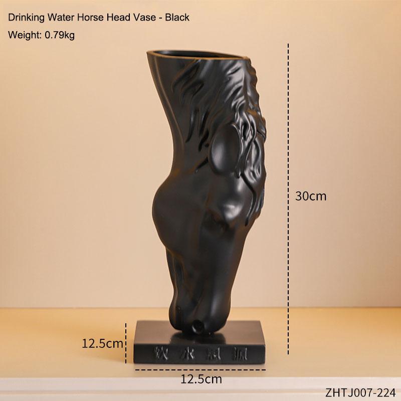 

Creative Drinking Water Horse Head Ornament Elegant Three-Dimensional Sculpture Home Living Room Bedroom Decoration