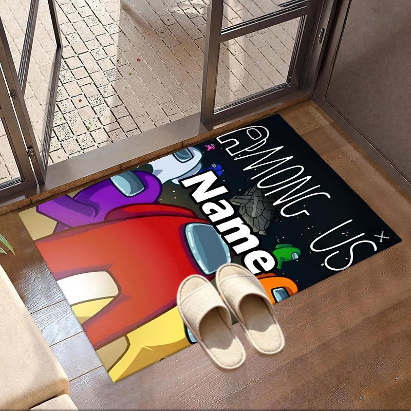 Custom Name Personalized Among Us Print Carpet, Versatile Home Decor Rug, for Playroom, Apartment, Balcony, Entryway, Hallway Gift