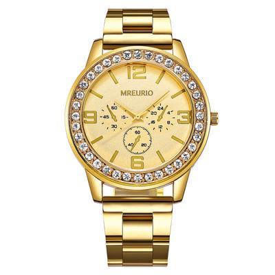 Drei-Augen Digitale Diamantbesetzte Große Zifferblatt Damenarmbanduhr Damenarmbanduhr Mode Quarzarmbanduhr