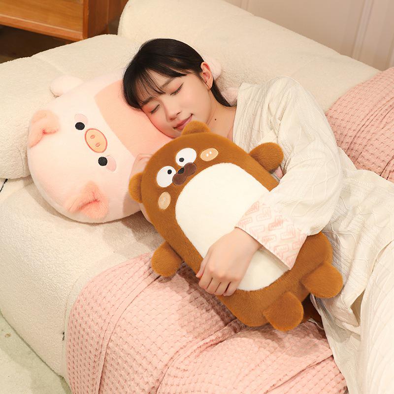 New Cute Animal Plush Cushion Pillow - Perfect for Bedside, Sleep, or as a Birthday Gift