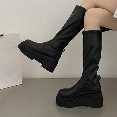 Autumn and Winter Footwear Women's Over-the-knee Boots The Spice Girl Is Slim and The Thick-soled Elastic Boots Are High and Comfortable.