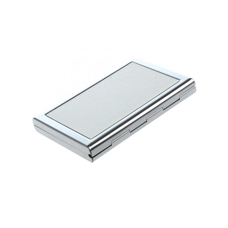 2X Wasserdichter Business-ID-Kreditkarteninhaber Aus Edelstahl, Brieftaschenetui, Box Purse Farbe: Weiß