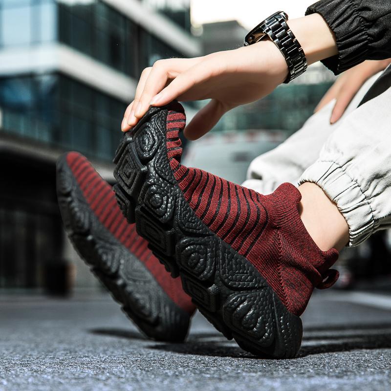 Men's Breathable Sports Shoes, Anti Slip Socks, Foot Stomping Slope Heels, Outdoor Mesh Black Running and Jogging Shoes