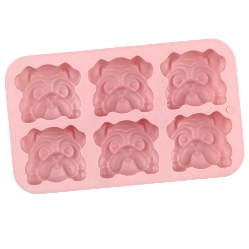 1Pcs Cartoon Animal Swan Love Soap Candy Cookies Ice Cube Tray Mold Bulldog Chocolate Silicone Mold Kitchen Baking Tools!