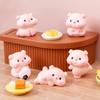 Cute Gourmet Pig Ornament Cartoon Piggy Figurine Car Desktop Decoration Micro Landscape Dollhouse Miniature Toy