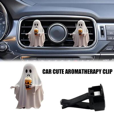 3PCS Halloween Car Cute Ghost Cartoon Figure Air Outlet Clip Car Decoration Accessories Car Accessories Funny  Decoration Gift