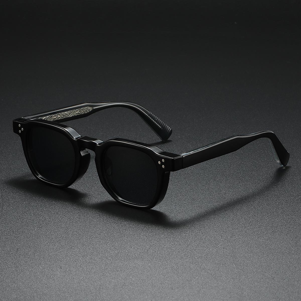 New Polarized Sunglasses Unisex Metal Core CP Square Sun Glasses Rivets Women Shades Driving Glasses серый
