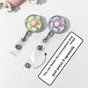 New Fashion Floral Badge Reel Retractable Worker ID Card Pull Buckle Doctore Nurse Durable ID Card Badge Holder Clip