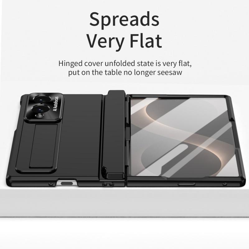 For Samsung Galaxy Z Fold 8 Ultra / 8 7 6 5 4 3 360 Full Protection Hinge Case Folding Cover Tempered Glass Film Stand PC Case