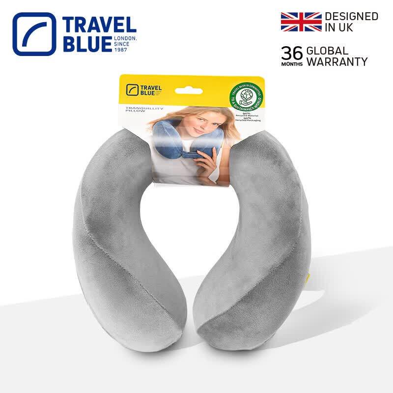 TRAVEL BLUE Memory Foam Travel Neck Pillow серый