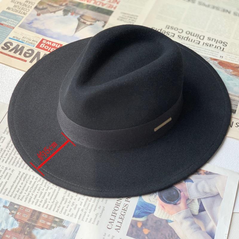 Autumn and Winter Woolen Hat French New Versatile Fashion Elegant Top Hat Showing the Face Small Flat Edge Hat British Jazz Hat
