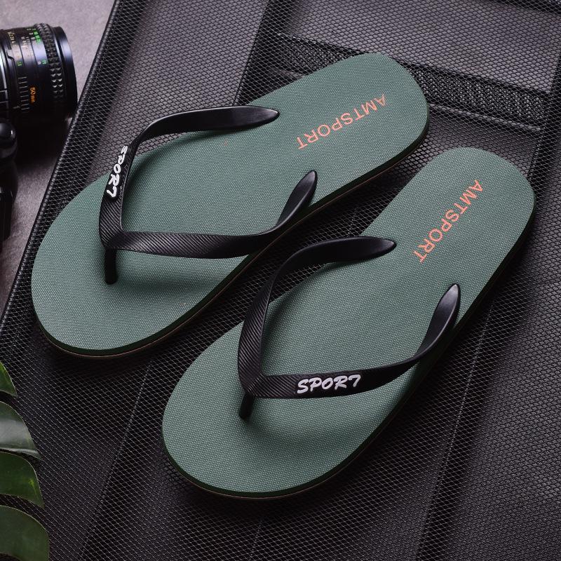 Men s Summer Non-Slip Rubber Flip-Flops: Trendy, Wear-Resistant Beach Sandals 42 темно-зеленого