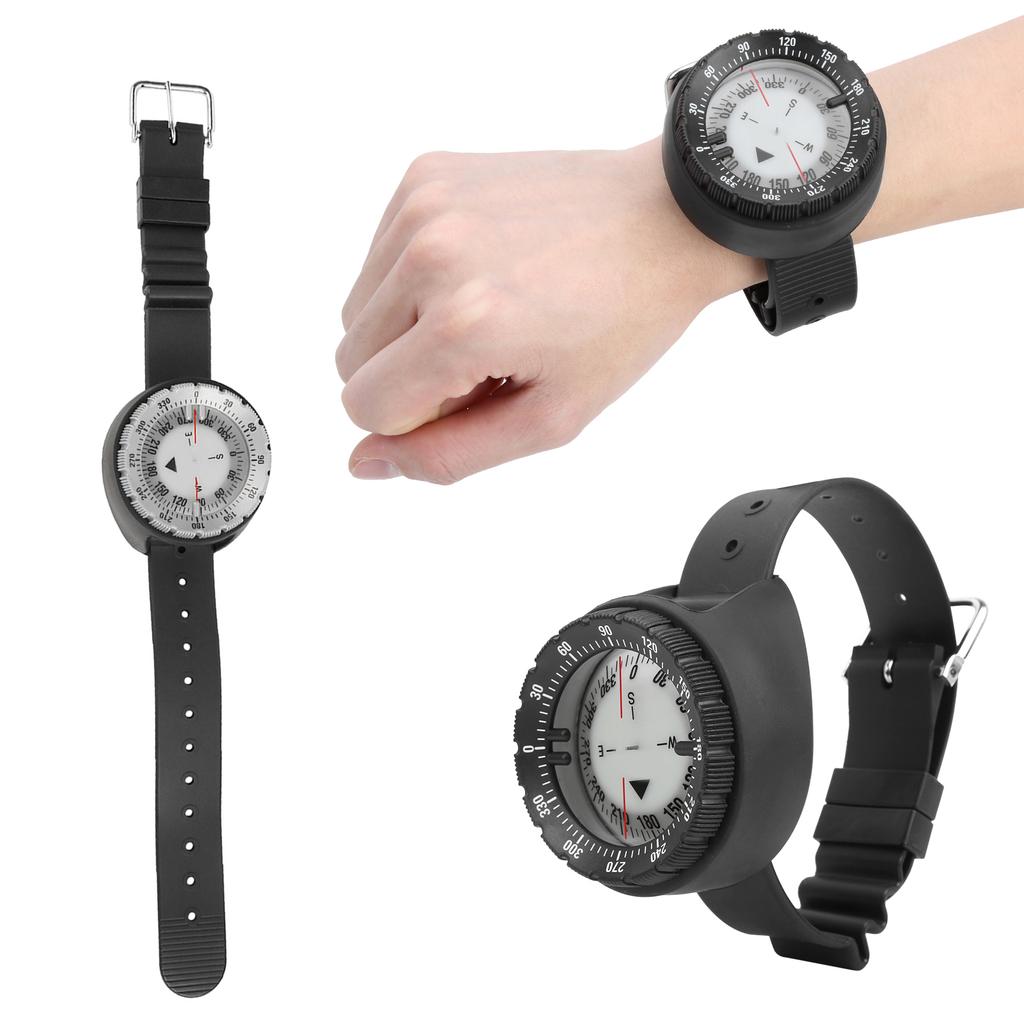 Strong Magnet 50M Wrist Compass Waterproof Navigator Compass Underwater Luminous for Swimming