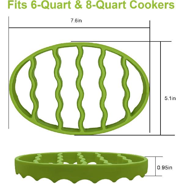 Senril Silicone Roasting Rack, Steamer Rack for Baking Canning Cooking Steaming, Silicone Pressure Cooker Roasting Accessories Compatible with