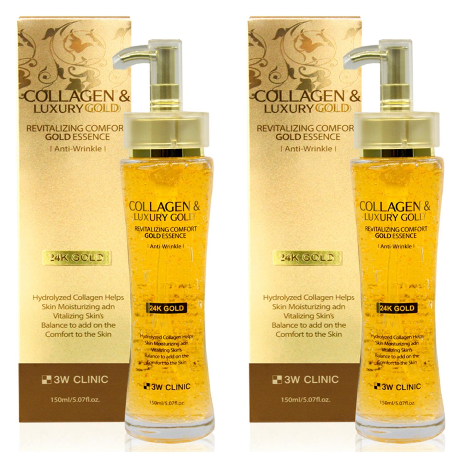 3W Clinic Collagen & Luxury Gold Revitalizing Comfort Gold Essence Anti-Aging & Firming Serum 150ml x 2pcs