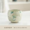 Ru Kiln Ceramic Teapot Hand Grab Pot Kungfu Tea Set Small Teapot with Hydrangea Cup Home Use Fast Brewing