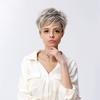 Blonde Wigs for Women Synthetic Short Wig with Bangs Female Blond Wig Natural Hairstyles Mommy Wigs for Daily Wear Cosplay Elder
