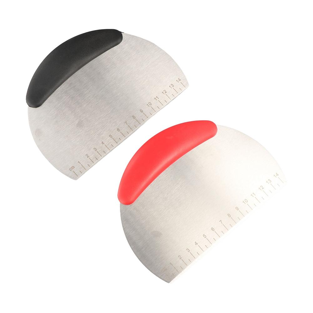with Scale Half Round Scraper Stainless Steel Dough Scraper Household Dough Cutter  Cake