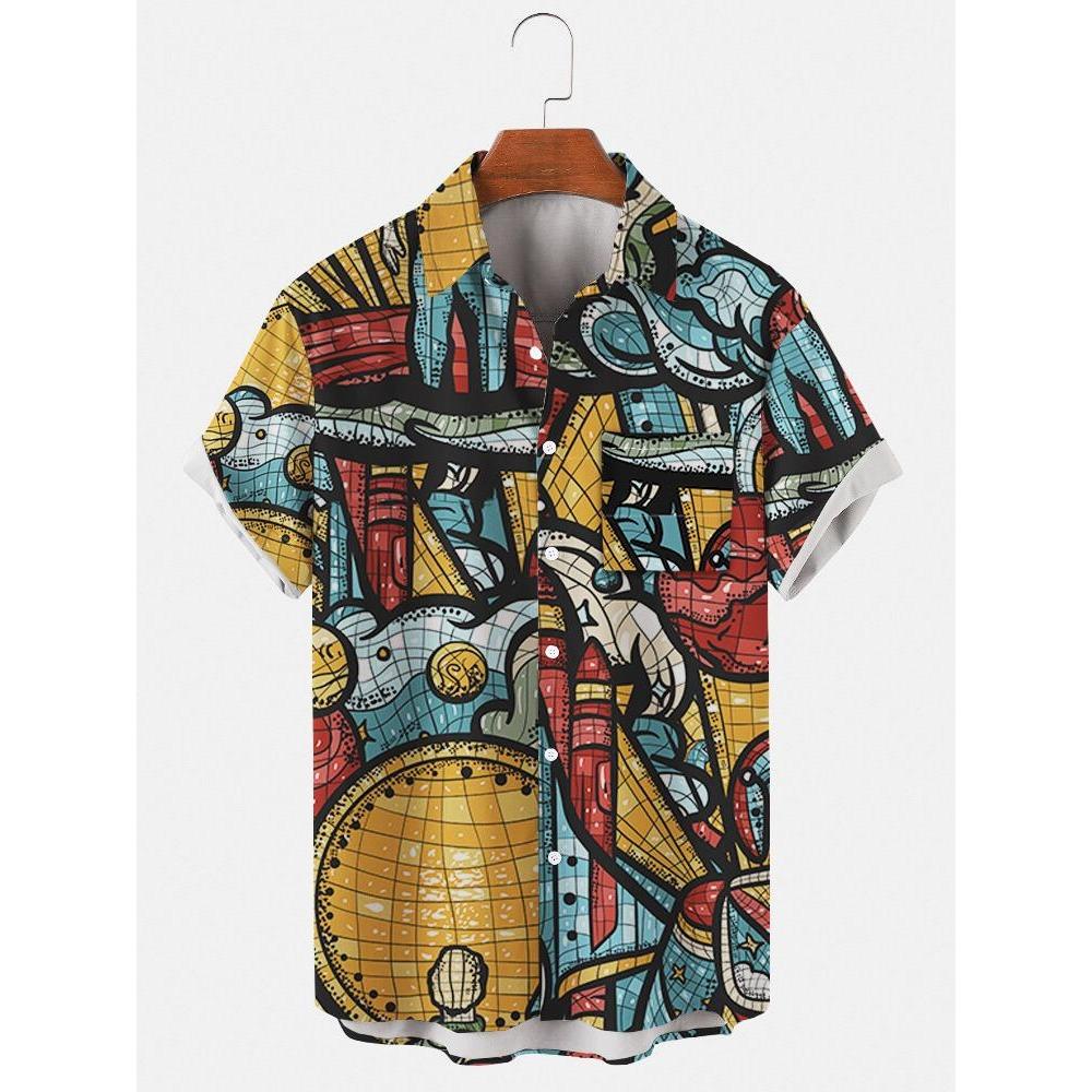 

Чоловіча сорочка з 3D принтом полум я Гавайська повсякденна сорочка з коротким рукавом Модна пляжна відпускна сорочка з лацканами Чоловіча літня сорочка на ґудзиках XL