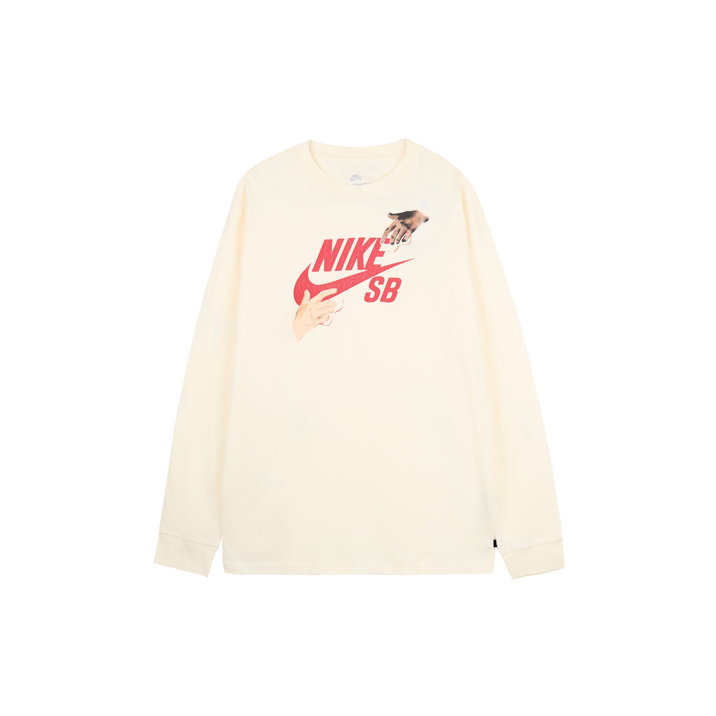 

Мужская футболка с логотипом Nike SB в рубчик с круглым вырезом и длинными рукавами, цвета кокосового молока FQ7682-113 M