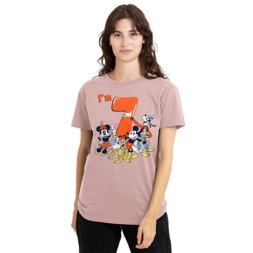 Mickey Mouse & Friends Womens/Ladies Vintage Group 7th Birthday T-Shirt