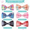 PAWCHIE Plaid Dog Bow Ties 6 Pcs - Cute Dog Collar Attachment Bow Ties, Collar Charms Accessories Fit Small Medium Large Dogs Puppies Cat for Party