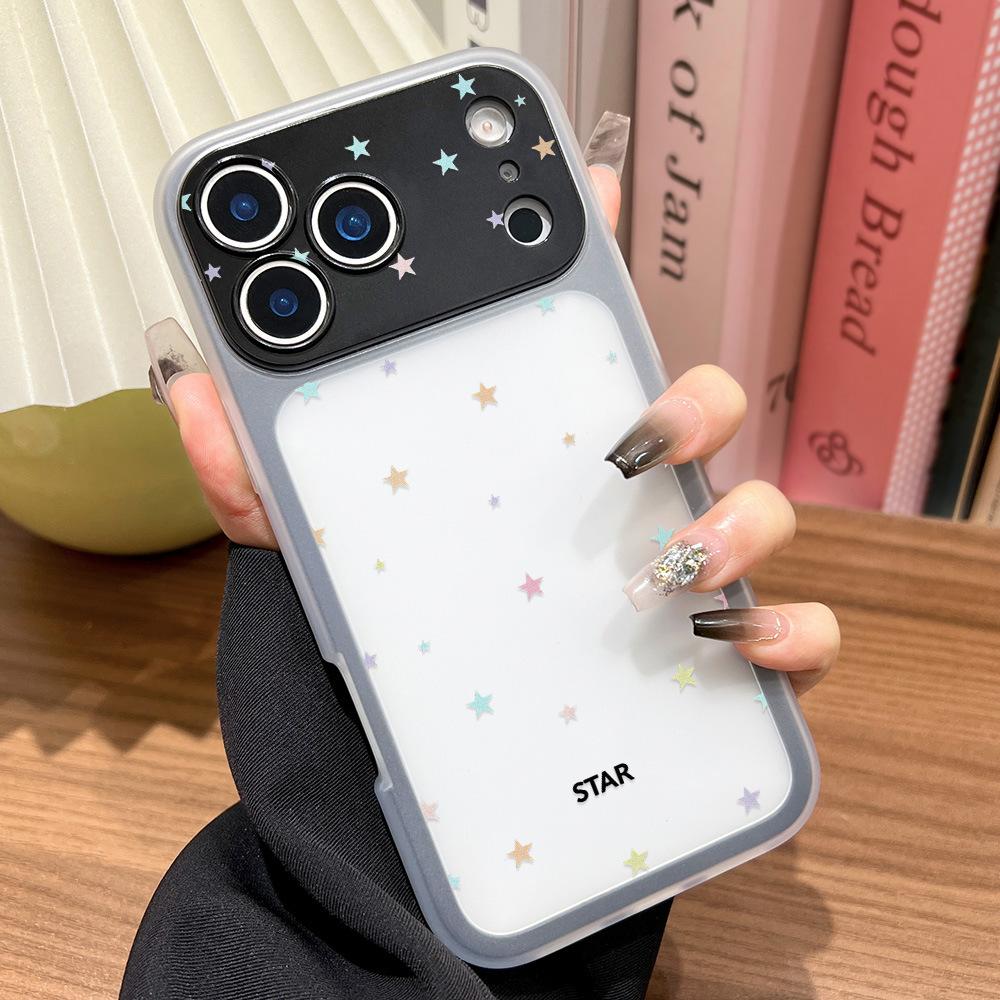 Simple color little stars for iPhone17ProMax 2-in-1 mobile phone case Apple 16 niche 15 factory