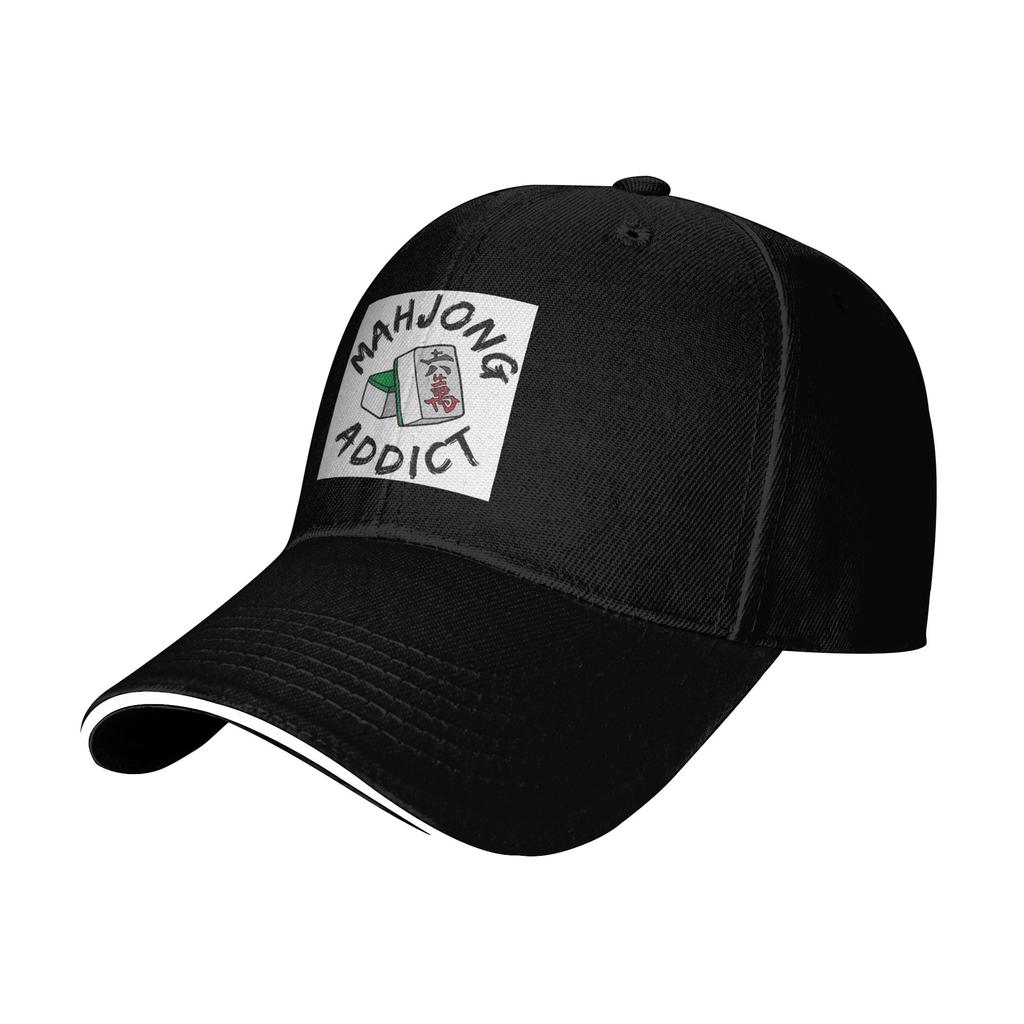 Black Mahjong Cap Casual Baseball Caps Adjustable Hat Hip Hop Summer Unisex Baseball Hats Customizable