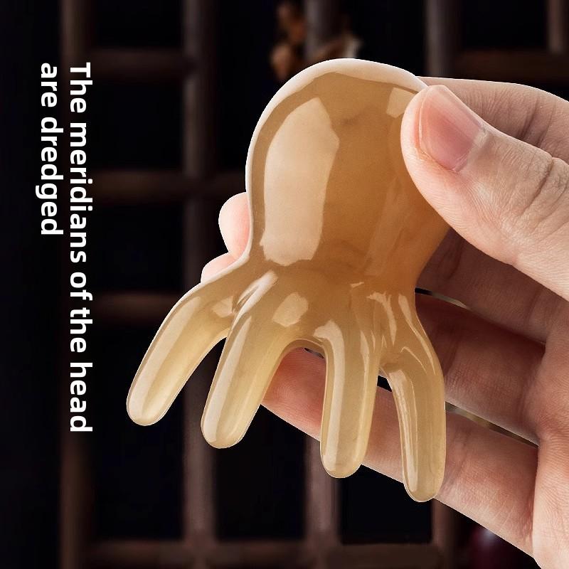 Octopus Scalp Massage Comb - Portable Head Therapy Brush for Acupoint & Meridian Stimulation