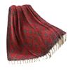 Cozy Winter Knit Throw Blanket With Polka Dot Jacquard Soft Fuzzy Mink Feel Fringed Shawl Sofa Bed