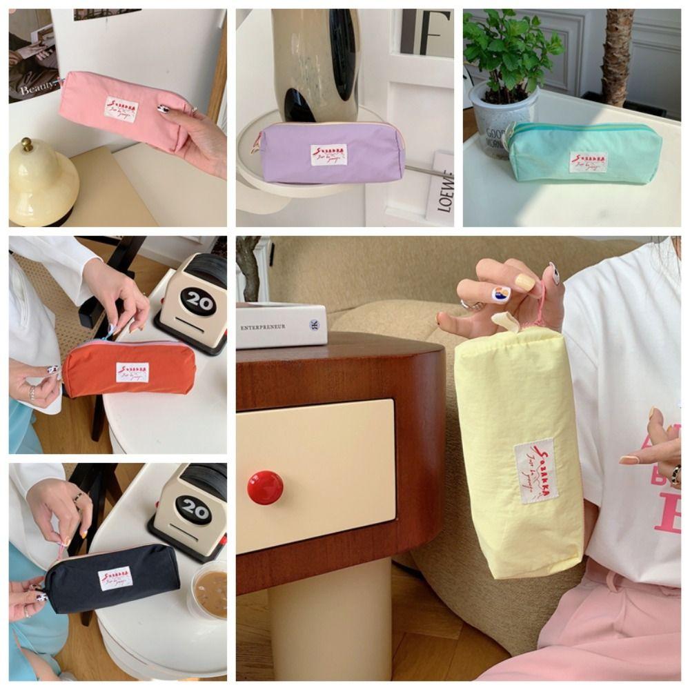 

Large Capacity Pen Bag Cartoon Cosmetic Bag Cute Stationery Organizer бежевий