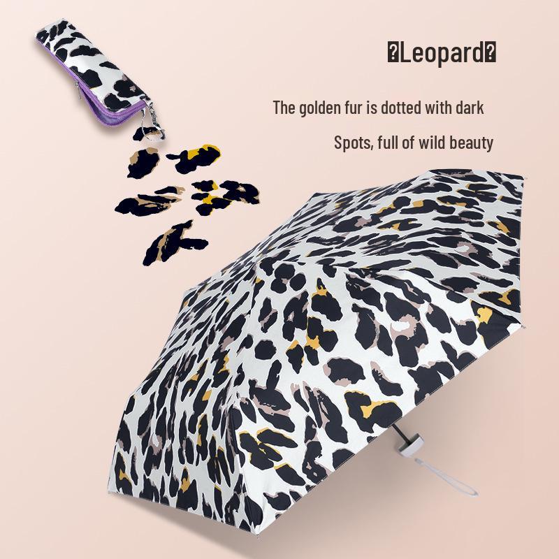 Компактный пятискладной зонт с УФ-защитой от солнца и дождя – Женский портативный зонт от солнца 53cm*6 Ribs