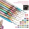 12/24/36 Colors Metallic Markers Dual Tip Brush Paint Pens for Black Paper Rock Painting DIY Scrapbook Album Student Stationery