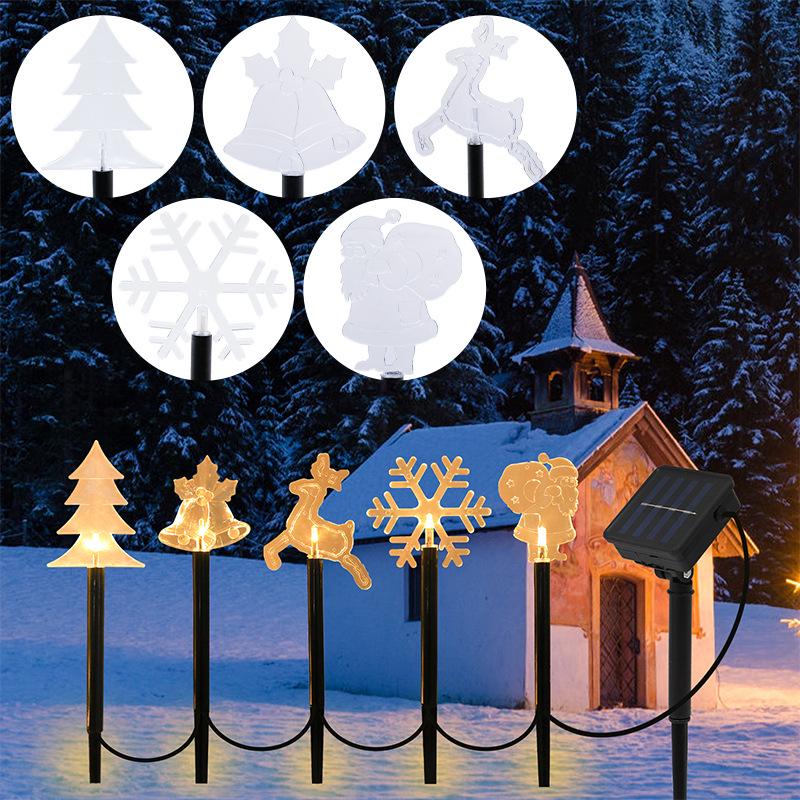 Solar-Powered LED Christmas Star & Snowflake Garden Lights