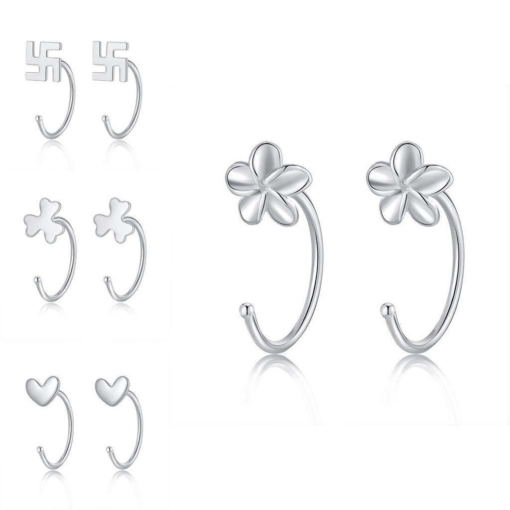 Adorable Small Stud Earrings With Various Floral Styles Cute Bowknot Designs For Fashionable Women