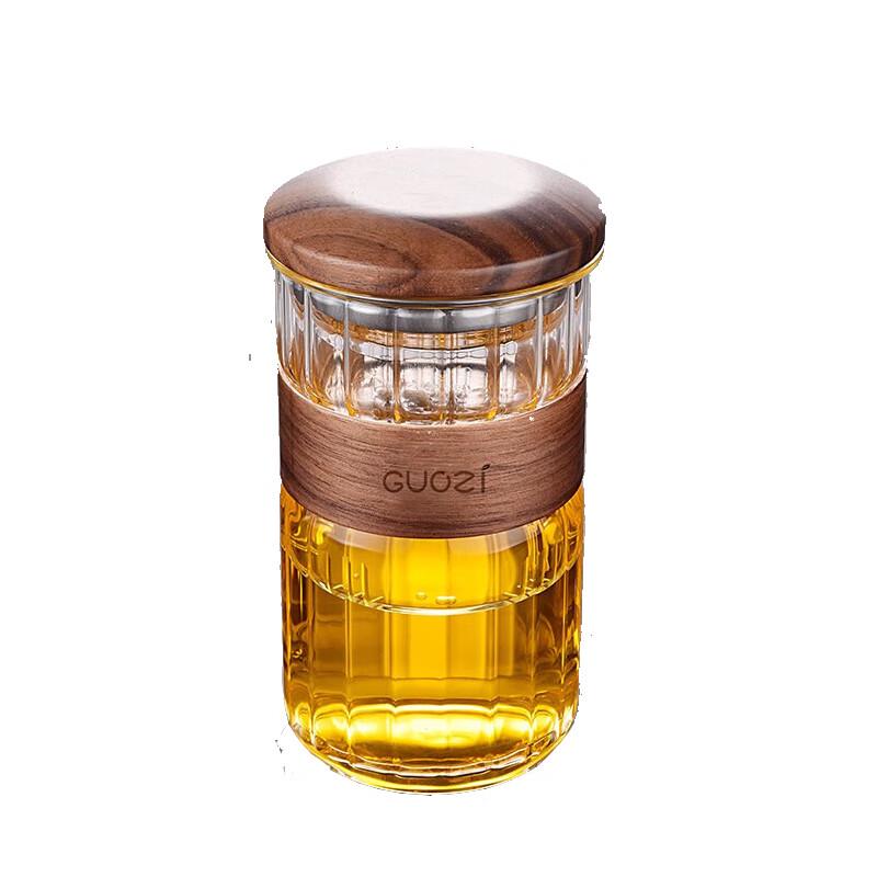 Guozi 400ml Portable Tea Infuser Glass Bottle