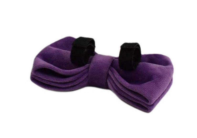 Purple Velvet Dog Collar & Leash Set