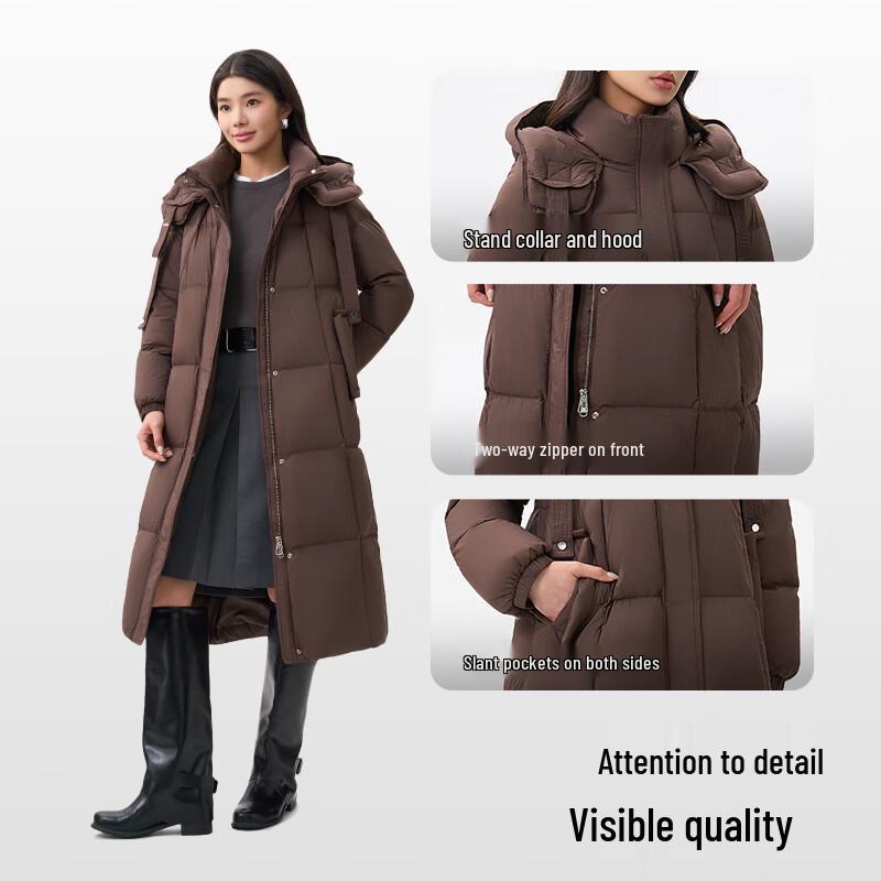 Qiurengang Women's 2025 Winter Hooded Long Down Jacket Y309168Y