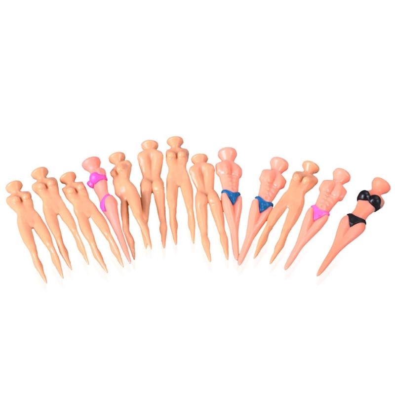 10Pcs Plastic Golf Balls Holder Funny Nude Lady Golf Tees Practice Training Tees for Men Women Golfer Game Training