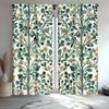 Green Leaf Floral Pattern Curtains Polyester Fabric Suitable Living Room Bedroom Decoration Curtain Vintage Made Of Washable Great Ready