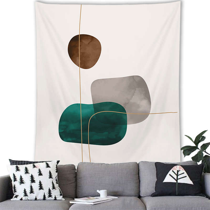 Nordic Marmorino Minimalist Landscape Digitalprinted Polyester Tapestries Living Rooms Bedrooms Macrame Wall Hanging Room