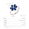 MODIAN 925 Silver Exquisite Flowers Finger Rings Royal Blue Water Drop Luxury Ring For Women Aniversary Fine Jewelry