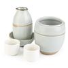Sake and Hot Sake Set - Ceramic 5-Piece Set: 1 X 150ml Sake Carafe, 2 X 30ml Sake Cups, 1 X 350ml Sake Carafe, 1 X Sake Warmer, 1 X 70ml Lid. The Cara