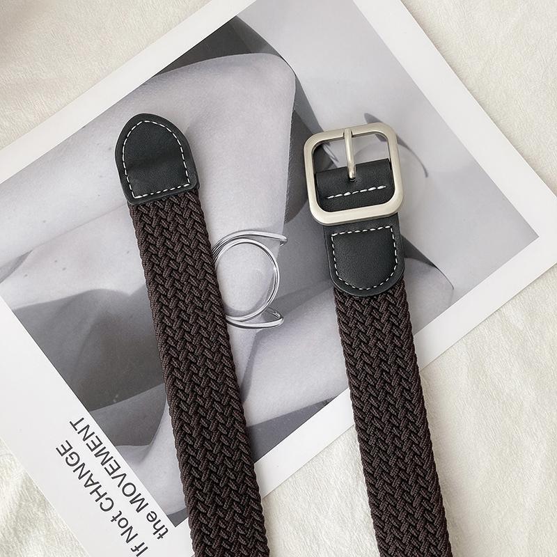 

Woven Chic Belt For Women 2024 Fashionable Student Accessory For Casual Outfits Denim Coffee100cm3cm