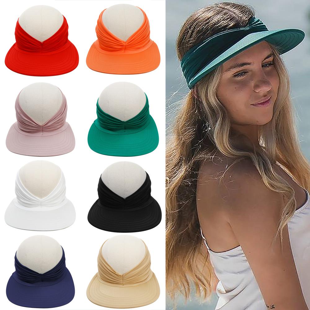 

Women Elastic Anti-ultraviolet Sun Hat Hollow Cap Oversized Brim Sport Cap червоний