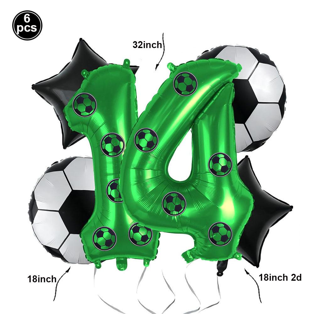 Football Balloon Birthday Decoration Boy Digital Balloon Football Trophy Aluminum Foil Balloon Birthday Party FestivalDecoration